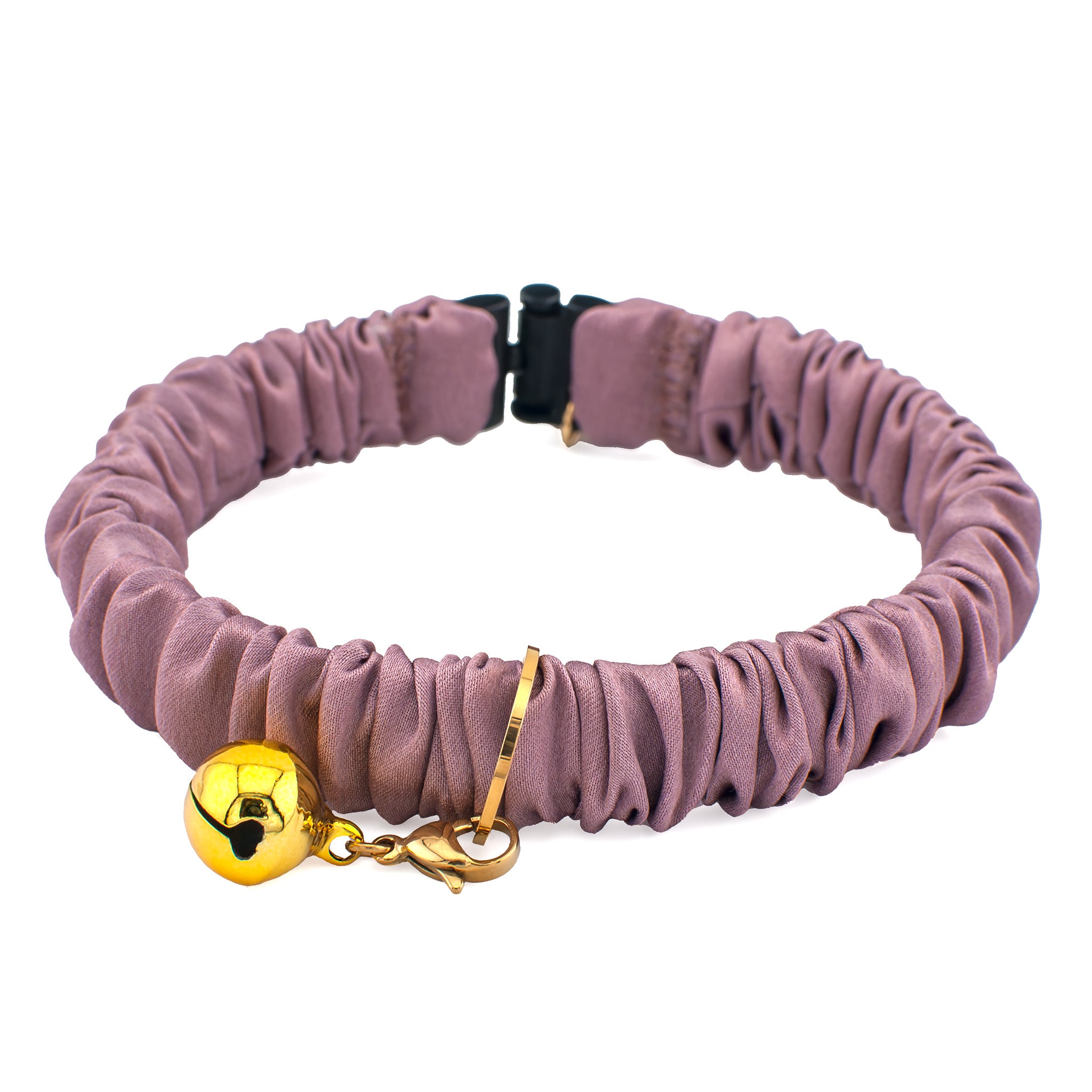 猫首輪02 鈴あり モーヴピンク