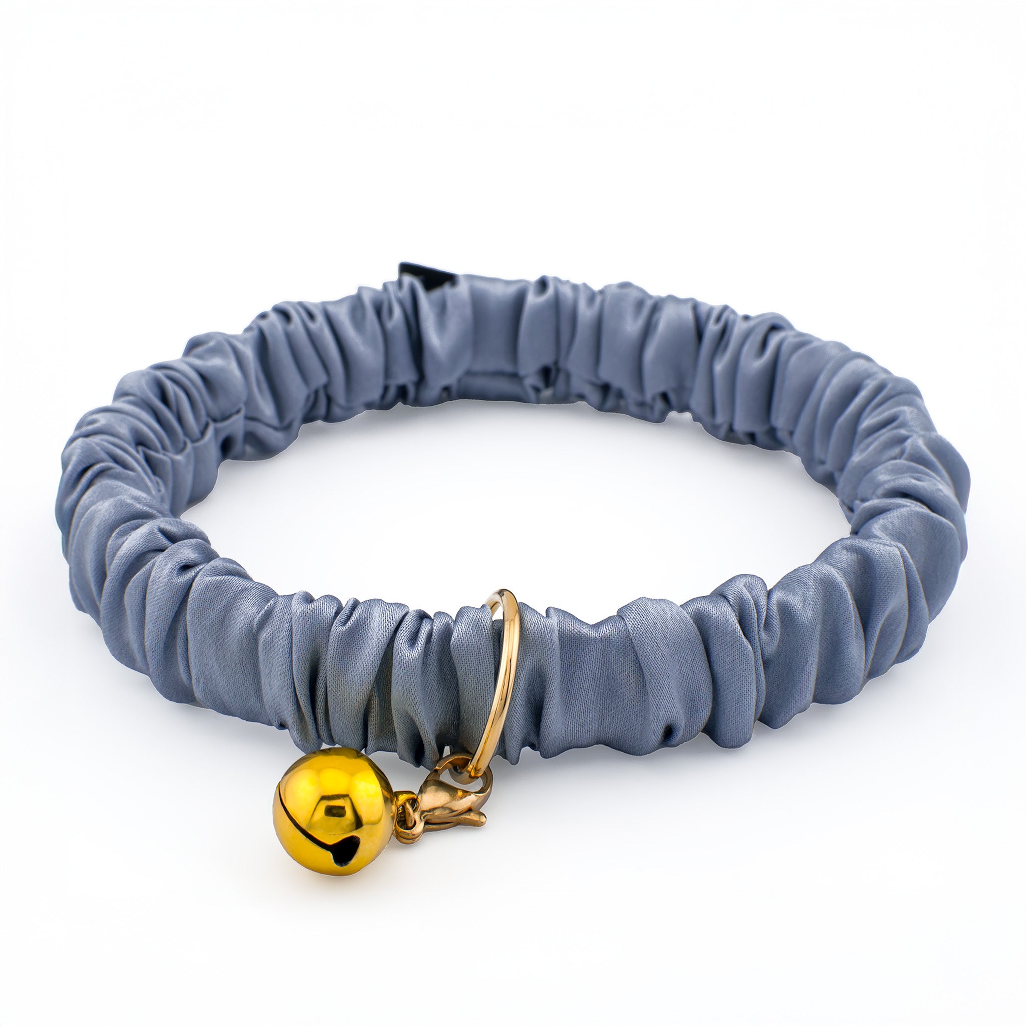 猫首輪01 鈴あり グレイッシュブルー – WOODBLANC